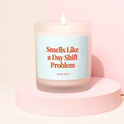 funny day shift nurse candle gift | nursing school & icu nurse appreciation candle, healthcare humor gift