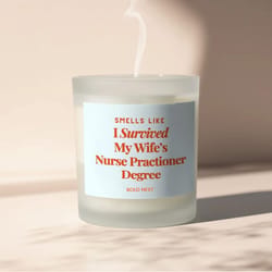 funny nurse practitioner husband candle gift | np appreciation & nurse husband humor candle