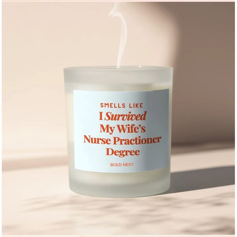 Funny Nurse Practitioner Husband Candle Gift NP Appreciation Nurse Husband Humor Candle 0