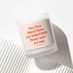 funny travel nurse candle gift | nursing student & rn appreciation humor candle, graduation & nurse gift