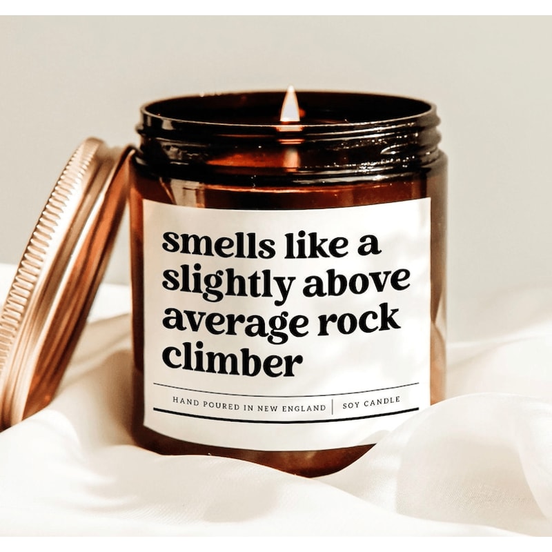 Smells Like A Slightly Above Average Rock Climber Candle Funny Climbing Gift Soy Candle For Mountai 0
