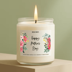 happy mothers day candle gift for mom floral soy candle mothers day gift personalized candle from daughter son