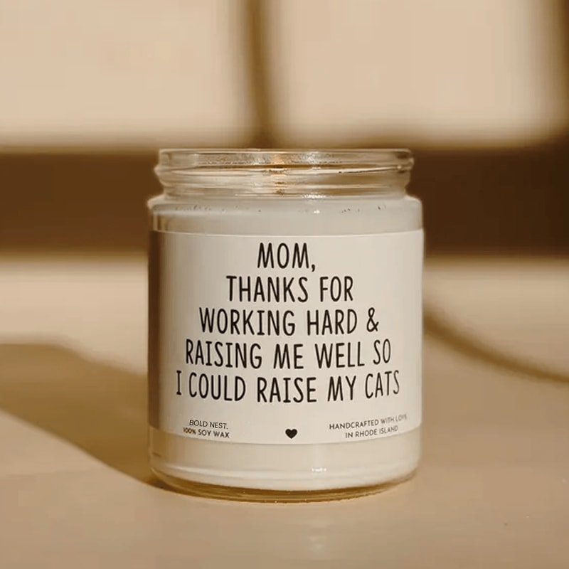 Mom Thanks For Raising Me Funny Mothers Day Candle Soy Wax Gift For Mom Birthday Present Home Decor 0