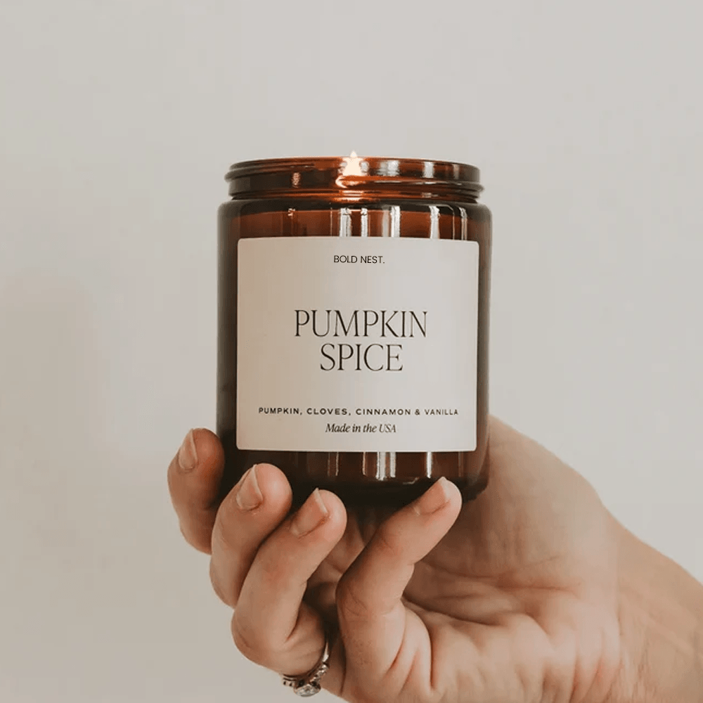 Pumpkin Spice Soy Candle Cozy Fall Scented Candle With Cinnamon Vanilla Pumpkin Aroma 0