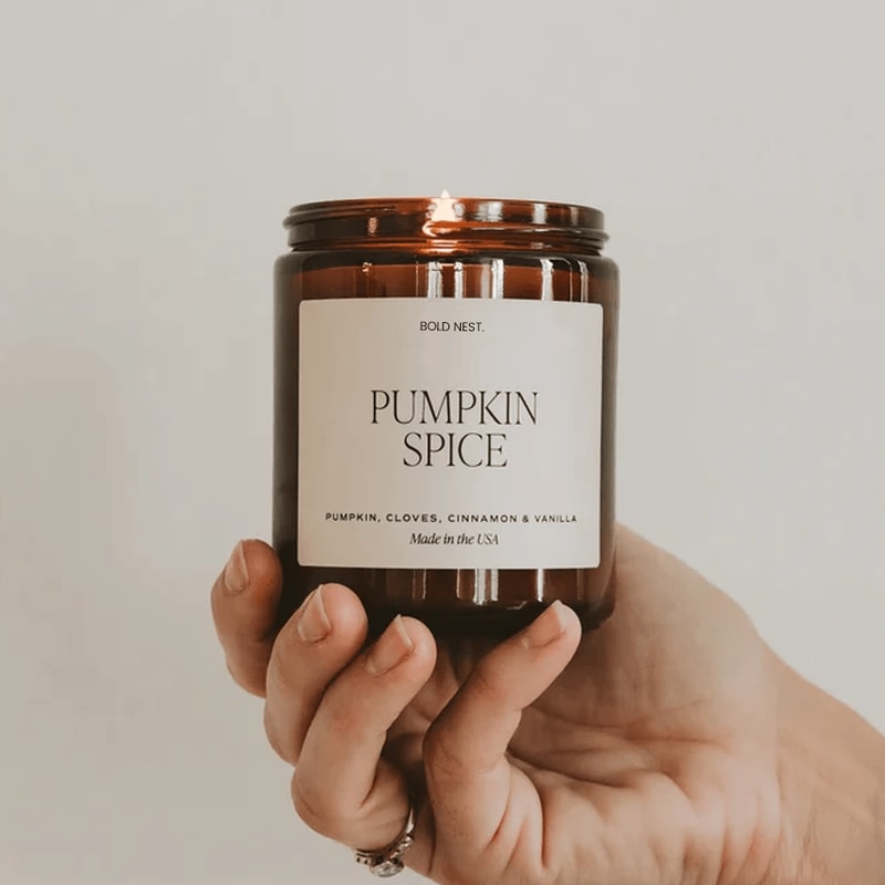 Pumpkin Spice Soy Candle Cozy Fall Scented Candle With Cinnamon Vanilla Pumpkin Aroma 0
