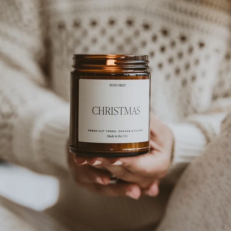 Christmas Tree Soy Candle Cinnamon Pine Holiday Candle For Cozy Winter Home Fragrance 0