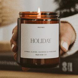 holiday pine soy candle – christmas tree scented candle for cozy winter homes