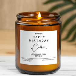 personalized birthday candle 9 oz soy candle, custom name birthday gift, personalized scented candle, birthday gift for