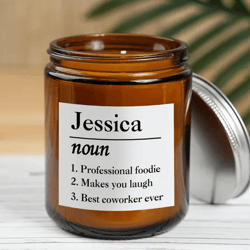 personalized coworker candle, custom name definition candle, funny office gift, work bestie gift, coworker appreciation