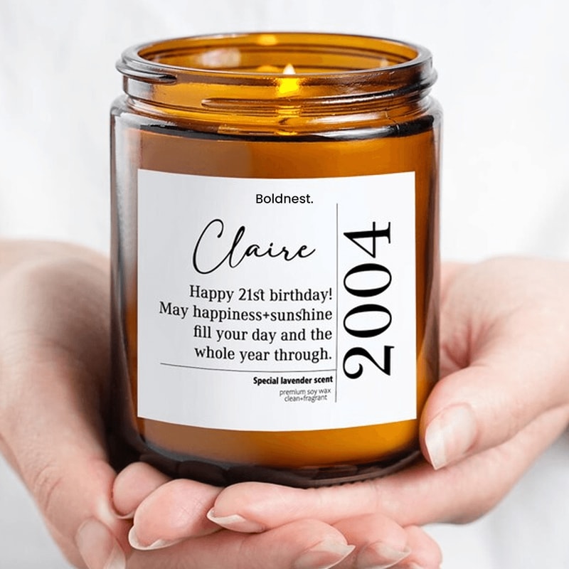 Personalized 21st Birthday Candle Gift Custom Name Candle Happy Birthday Candle 9 Oz Soy Candle Bir 0