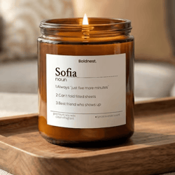 personalized name candle, custom definition candle, best friend gift, personalized soy candle, funny name meaning candle