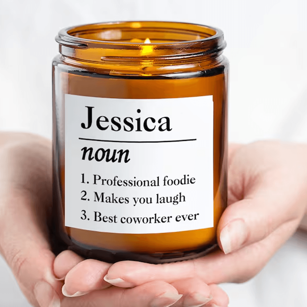 Personalized Coworker Candle Custom Name Definition Candle Coworker Appreciation Gift Office Gift F 0