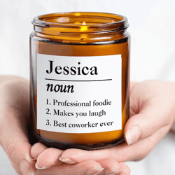 personalized coworker candle, custom name definition candle, coworker appreciation gift, office gift for coworker, funny