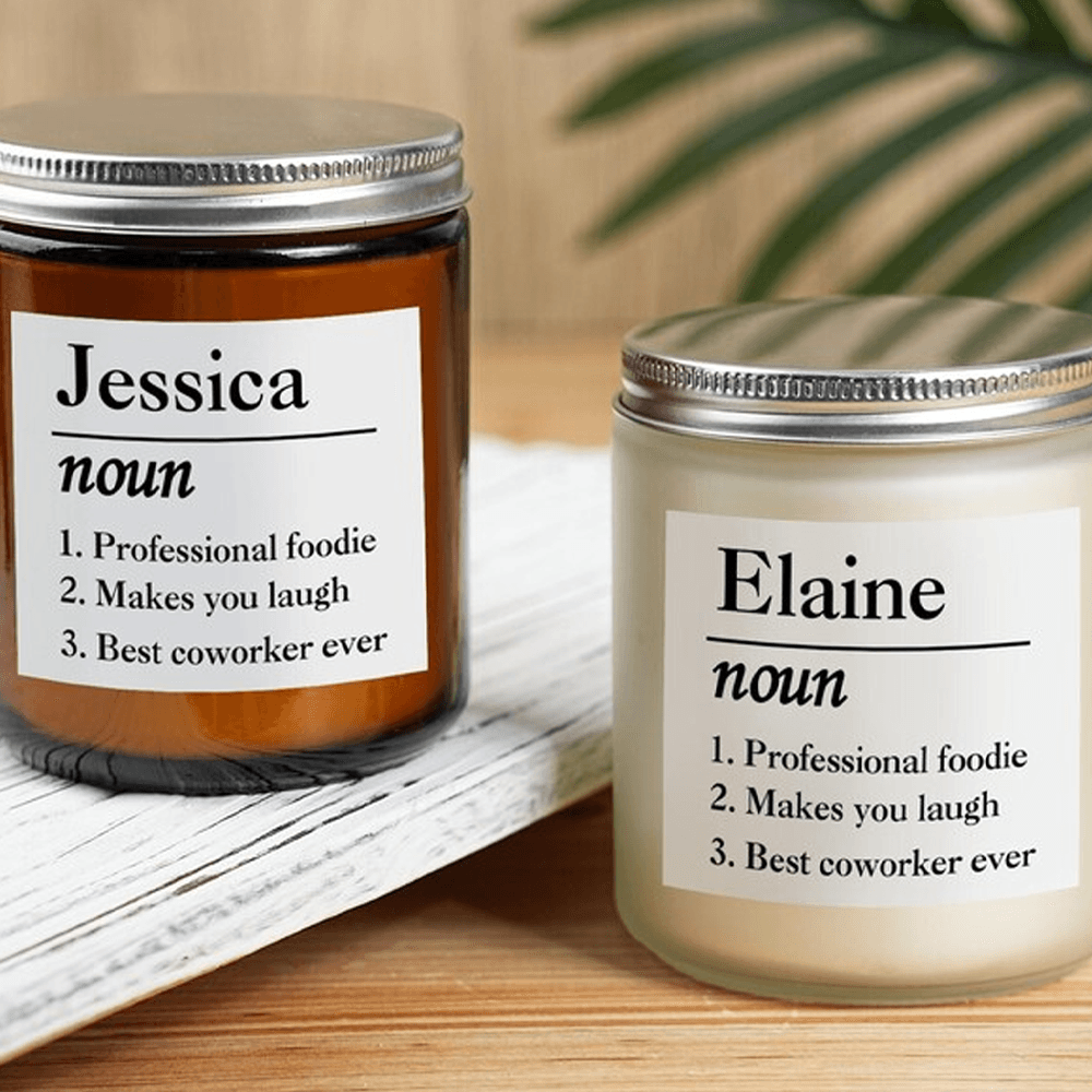 Personalized Coworker Candle Gift Custom Name Definition Candle Coworker Appreciation Gift Employee 0