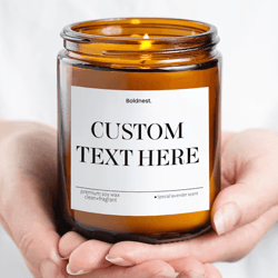 personalized custom text candle, custom message candle, personalized gift candle, custom quote candle, 9 oz soy candle