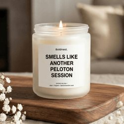 smells like another peloton session candle, peloton lover gift, fitness gift for her, exercise enthusiast candle, gym lo