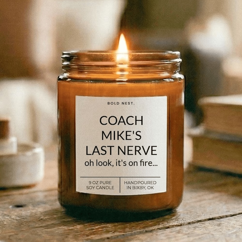 Funny Coach Gift Candle Personalized Coach Appreciation Gift Coach Mikes Last Nerve Sports Coach Th 0