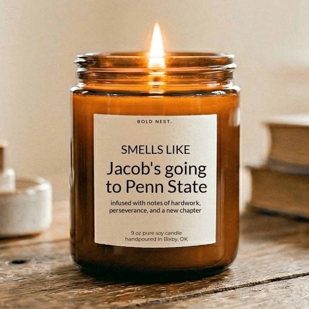 Personalized College Acceptance Candle College Bound Gift Penn State Gift Graduation Gift For Stude 0