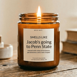 personalized college acceptance candle college bound gift penn state gift graduation gift for student
