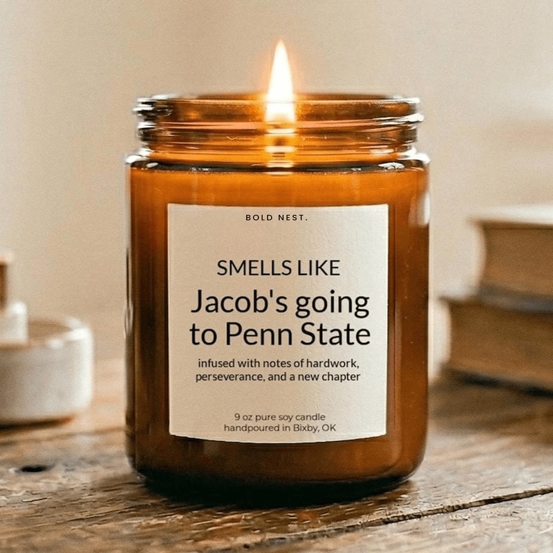 Personalized College Acceptance Candle College Bound Gift Penn State Gift Graduation Gift For Stude 0