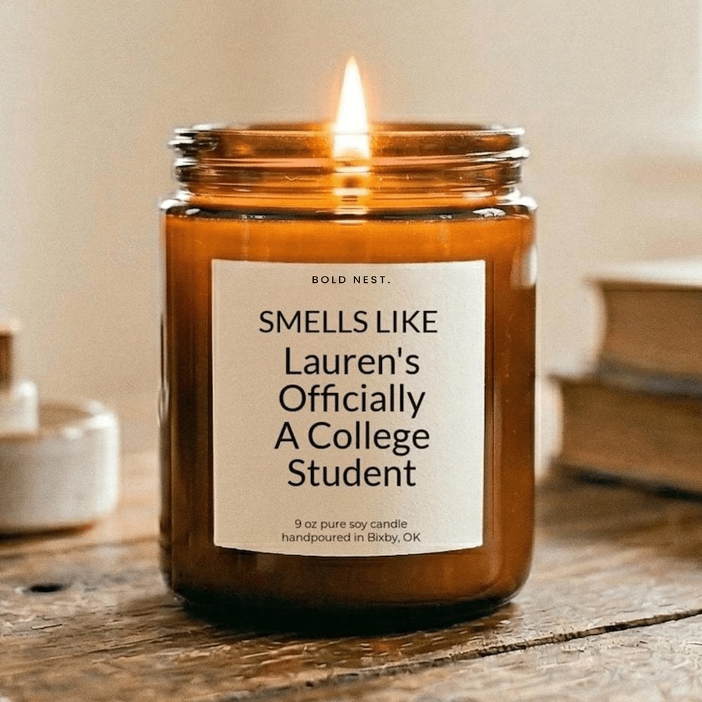 Personalized College Student Candle College Acceptance Gift College Bound Student Gift Going Away T 0