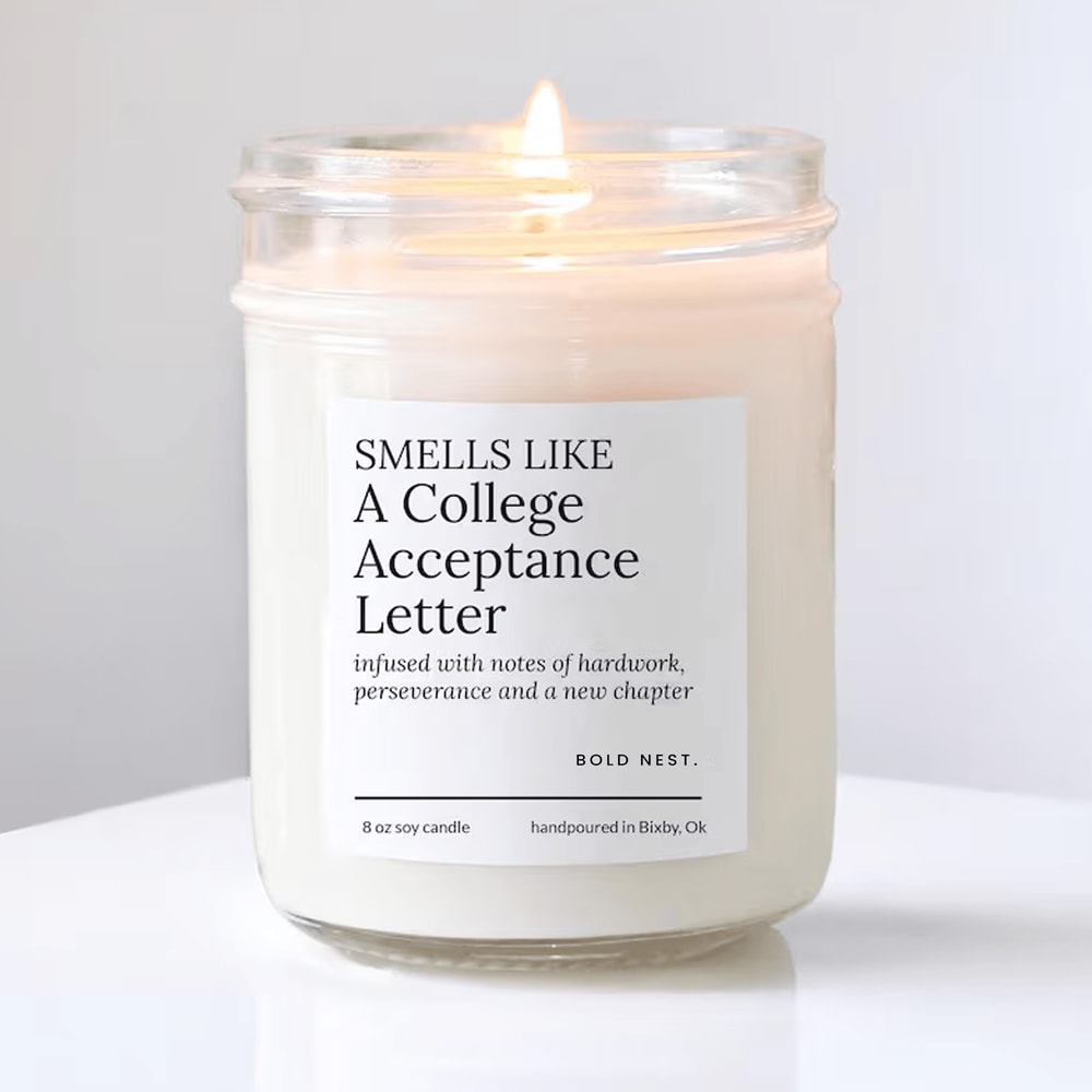 College Acceptance Candle College Bound Gift College Acceptance Letter Gift High School Graduation 0