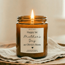 happy 1st mother's day candle personalized new mom gift first mother's day as mom custom candle gift from baby