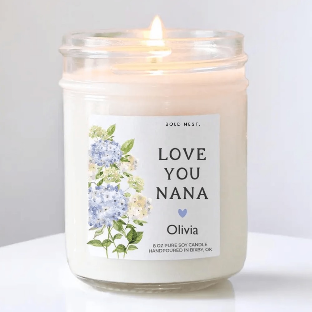 Personalized Nana Candle Gift From Granddaughter Custom Nana Gift Mothers Day Gift For Grandma Birt 0
