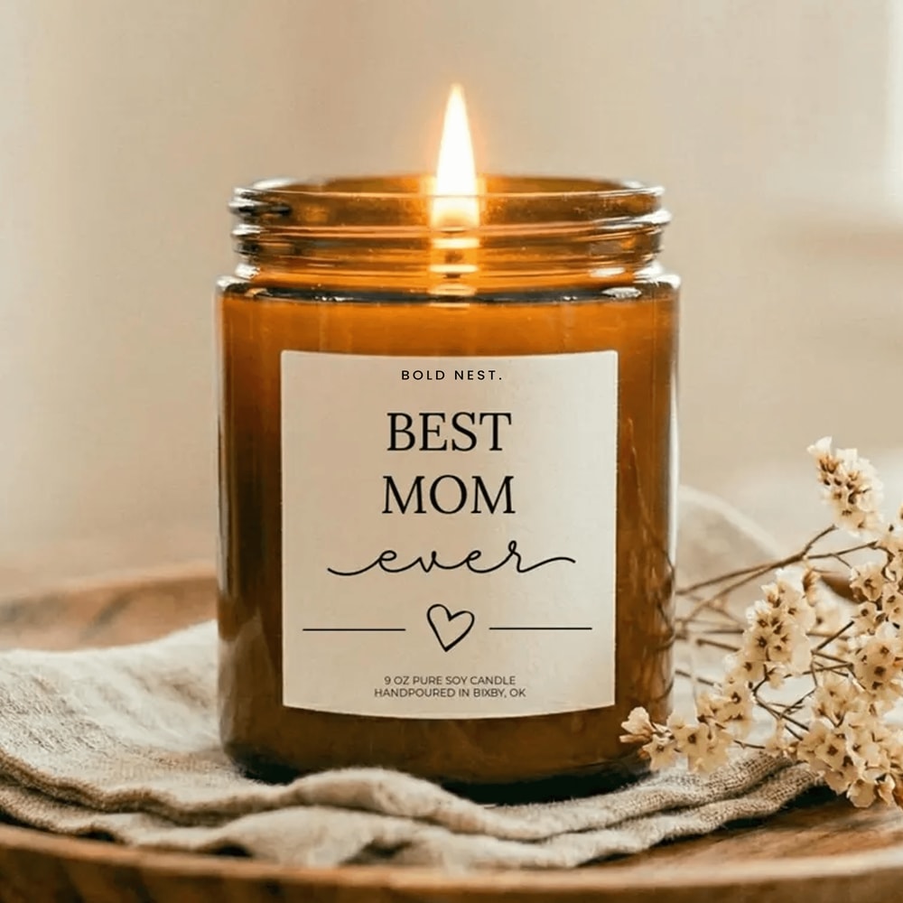 Best Mom Ever Candle Gift For Mom Personalized Mothers Day Candle Birthday Gift For Mom From Daught 0