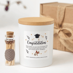 graduation candle gift, personalized graduation gift, congratulations graduate gift, class of 2026 gift