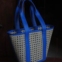 Rattan Colonial Style Summer Tote Bag | Genuine Rattan Women Purse | Boho Bohemian Coachella Rottang bag | leather handm
