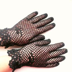 Wedding Lace Gloves Crochet Mother of Bride Gloves Bridal Gothic Summer Gloves Women's Civil War Gloves Gift for Her