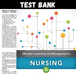 Test Bank for Effective Leadership and Management in Nursing 9th Edition Sullivan