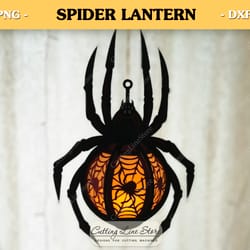 hanging spider lantern, halloween paper lantern svg, spider svg