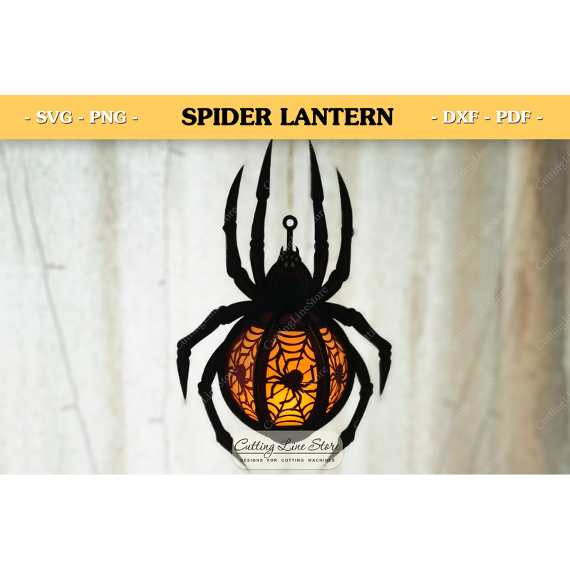 Hanging Spider Lantern Halloween Paper Lantern Svg Spider Svg 0
