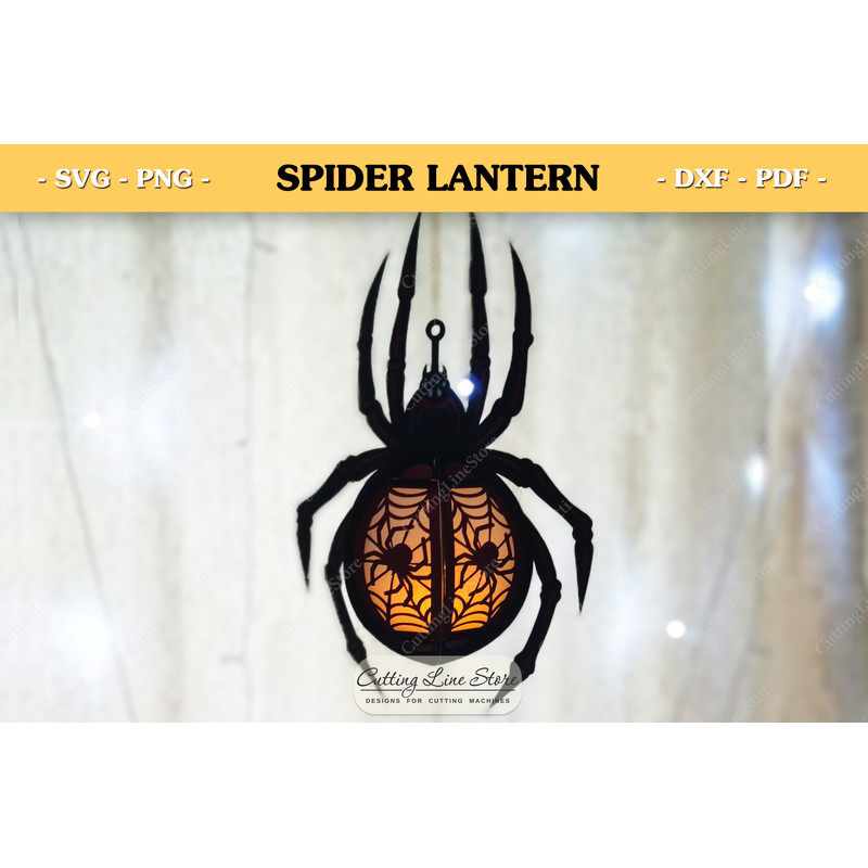 Hanging Spider Lantern Halloween Paper Lantern Svg Spider Svg 1