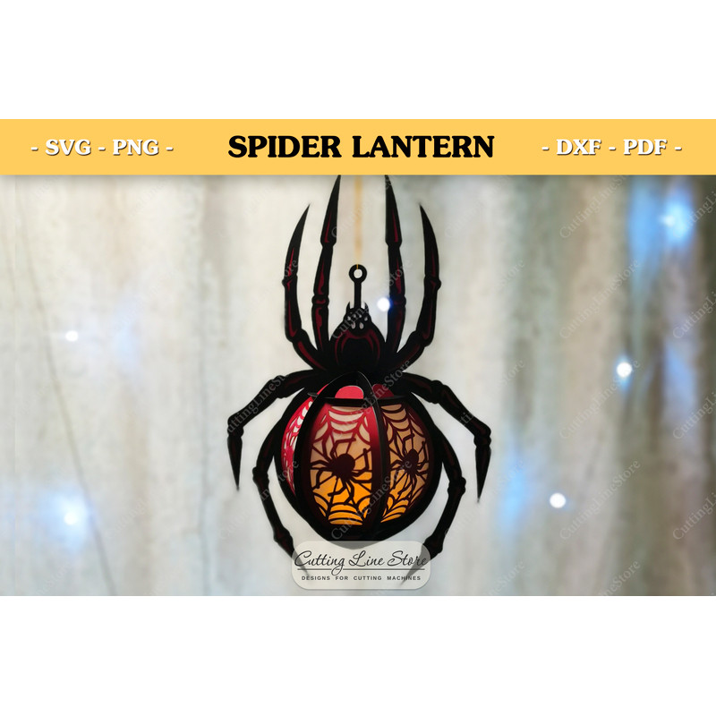 Hanging Spider Lantern Halloween Paper Lantern Svg Spider Svg 2