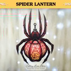 hanging spider lantern template, halloween paper lantern svg, spider svg