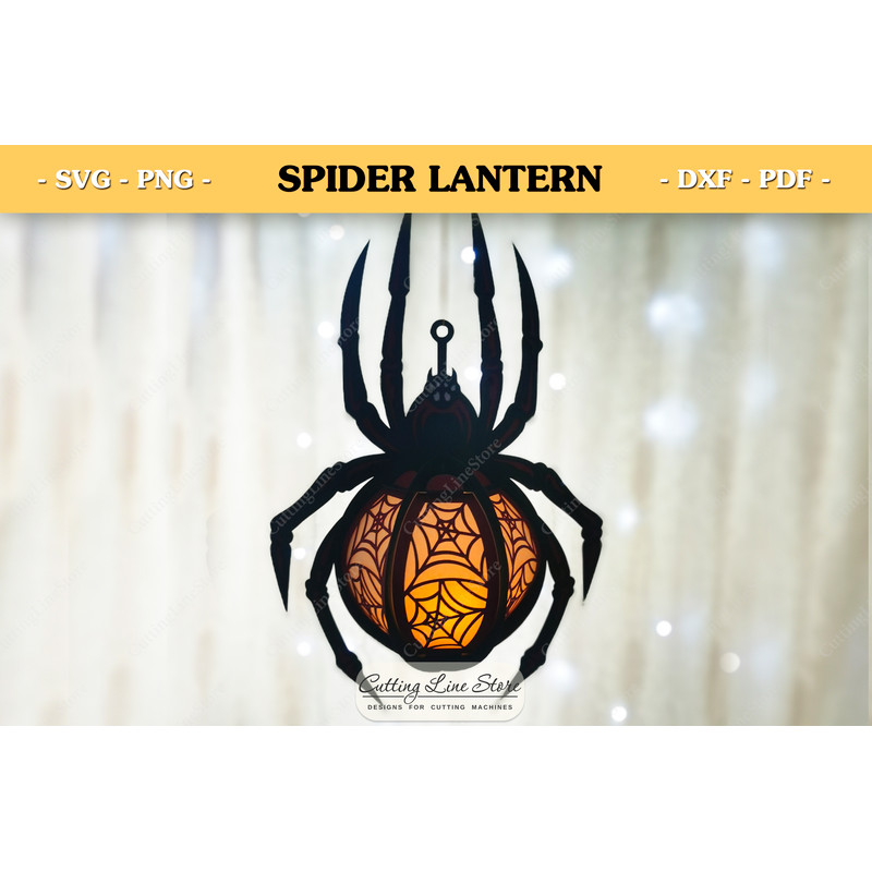Hanging Spider Lantern Template Halloween Paper Lantern Svg Spider Svg 1