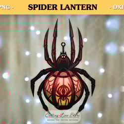 hanging spider lantern template, halloween paper lantern svg, spider svg, cricut lantern