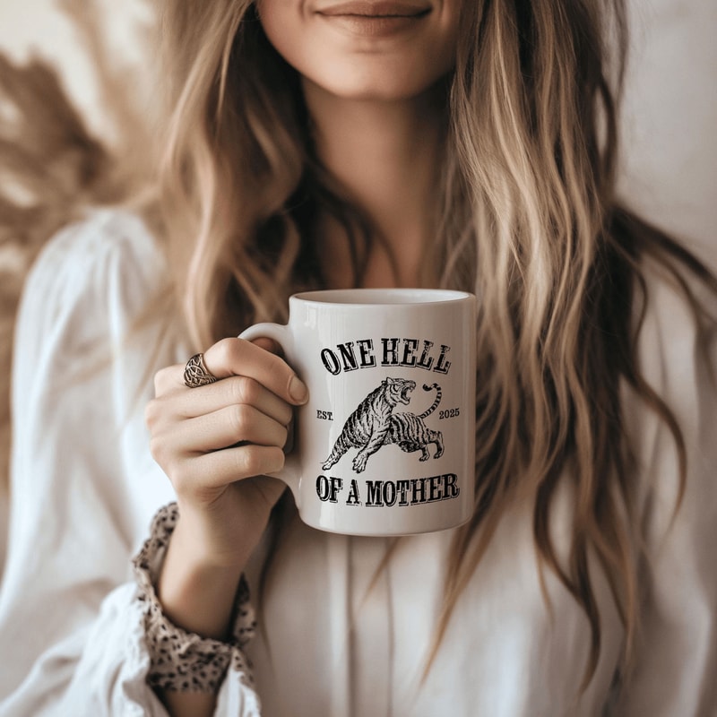 New Mom Mug Funny One Hell Of A Mother Coffee Cup Expecting Mom Baby Shower New Parent Gift 0