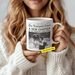 personalized newlywed mug, custom mr & mrs wedding anniversary coffee cup, wedding photo & couple gift