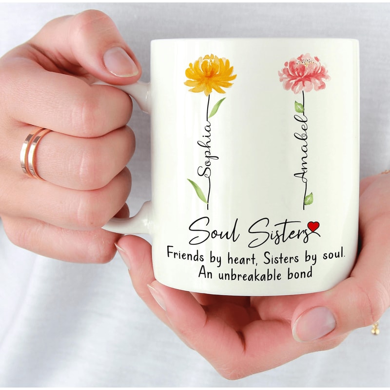 Soul Sisters Mug Best Friend BFF Coffee Cup Personalized Friendship Gift For Women Birthday Christ 0