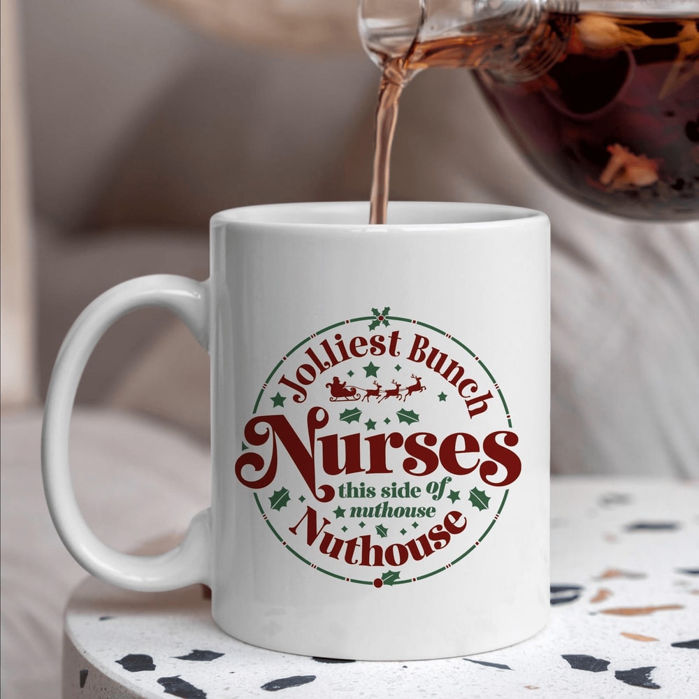 Jolliest Bunch Of This Side Of The Nuthouse Mug Funny Christmas Coffee Cup Holiday Hot Chocolate Gi 0
