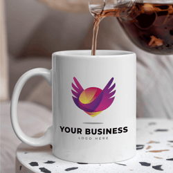 logo printed mug, custom corporate coffee mug, personalized business gift mug, ceramic coworker & boss gift cup