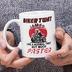 funny biker mug for him, personalised motorbike lover coffee mug, gift for husband dad