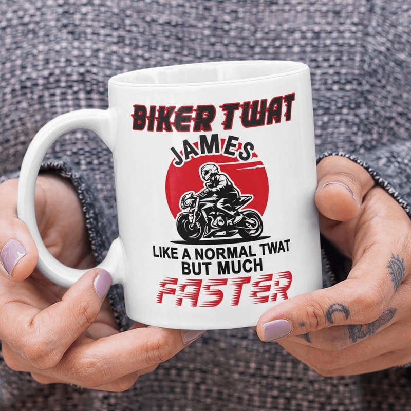 Funny Biker Mug For Him Personalised Motorbike Lover Coffee Mug Gift For Husband Dad 0