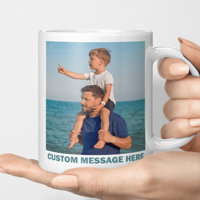 Personalised Photo Mug Custom Photo And Text Coffee Mug With Coaster Gift Set For Her Him 0
