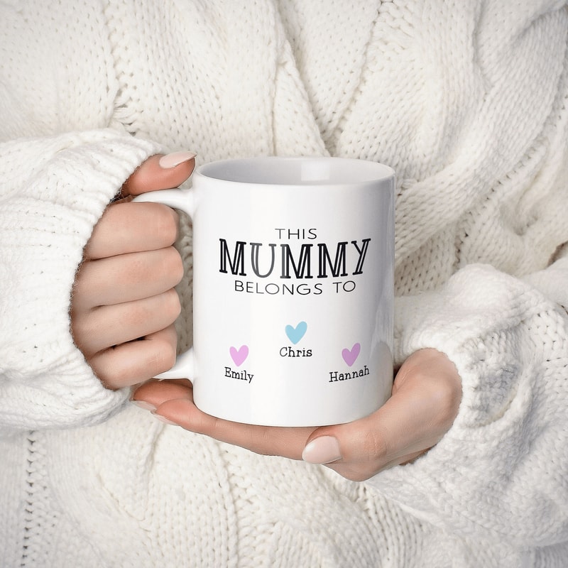 Personalised Mug For Mum This Mummy Belongs To Custom Kids Names Coffee Cup Gift For Mother 0