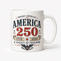 america 250 mug 1776–2026, patriotic independence coffee cup, 4th of july commemorative gift mug